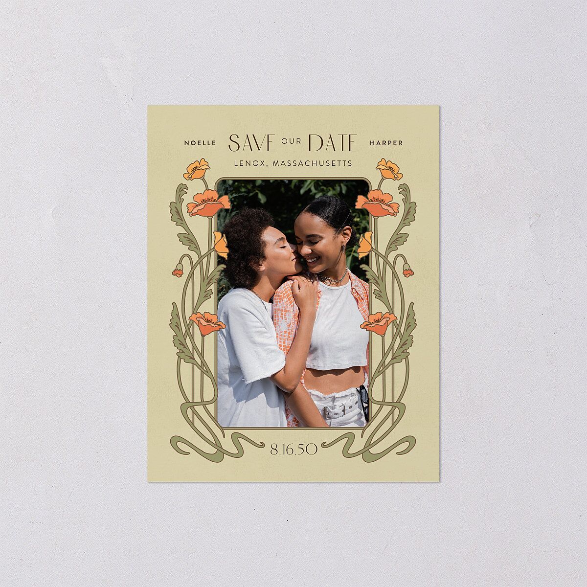 Vintage Nouveau Save the Date Petite Cards — view 2