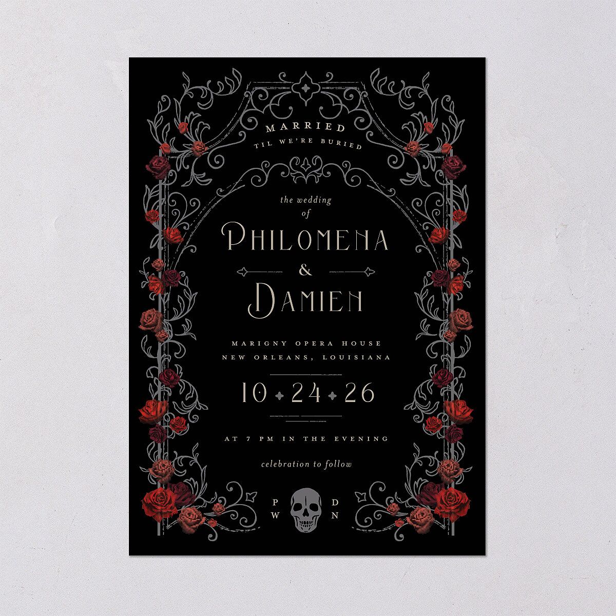 Gothic Gate Wedding Invitations — view 2