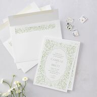 Porcelain Blue Floral Watercolor Wedding Invitations Moss Signature Blank No Standard