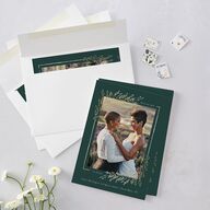 Exquisite Branches Botanical Save The Date Cards Gold Deep Lake Signature smooth Blank No Standard