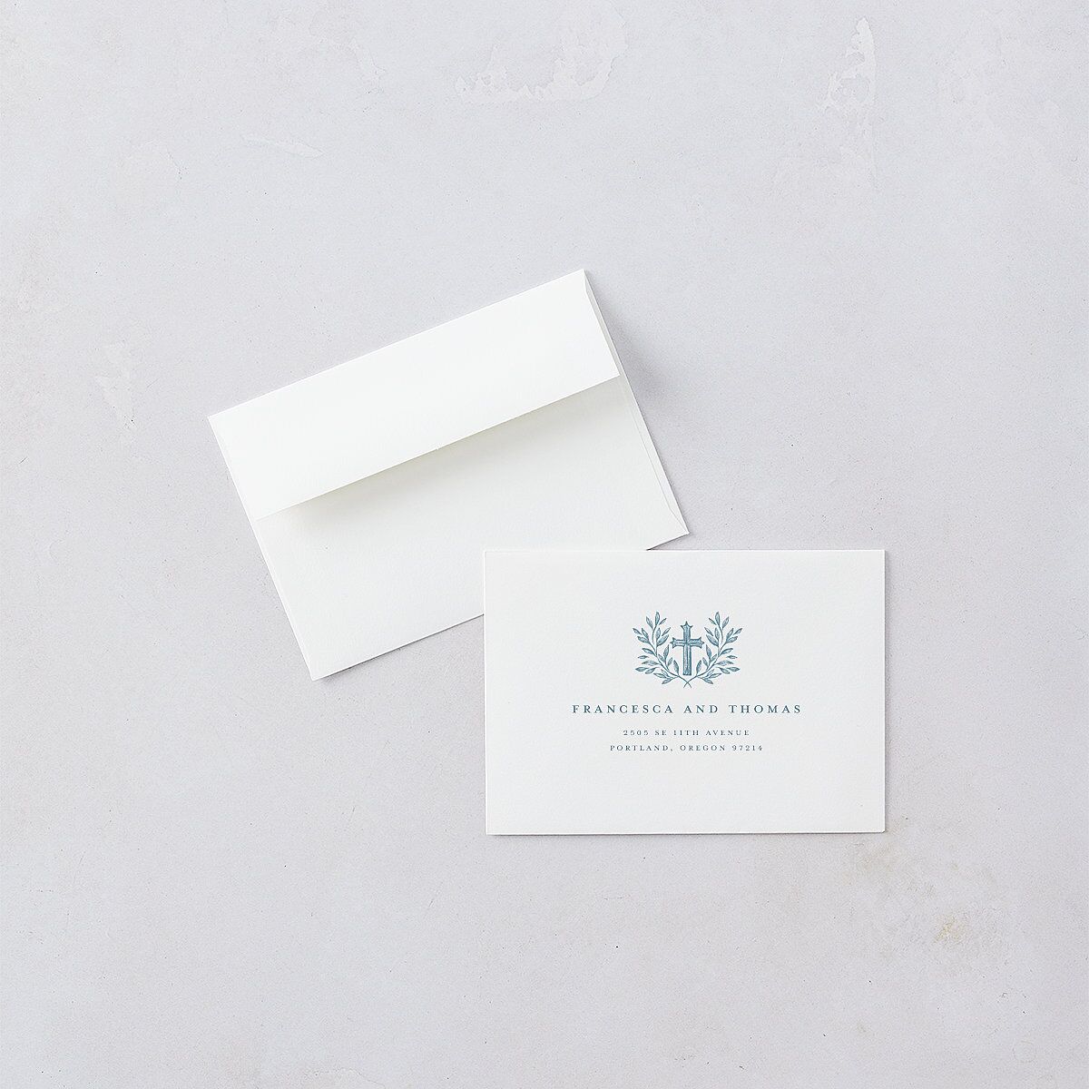 Classic Catholic Sacred Heart Response Card Envelopes White Stream Return Address Signature Standard