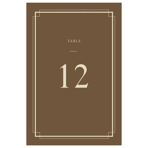 Luxe Monogram Table Numbers Sepia Signature