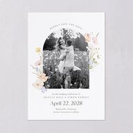 Wildflower Photo Save the Date Cards Lilac Signature smooth Blank No Standard