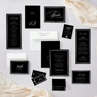 Polished Frame Foil Place Cards Silver Licorice Signature