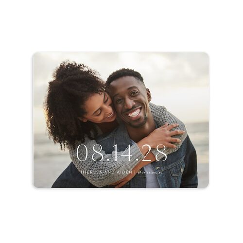Simply Refined Photo Save The Date Magnets Moss Magnet Paper