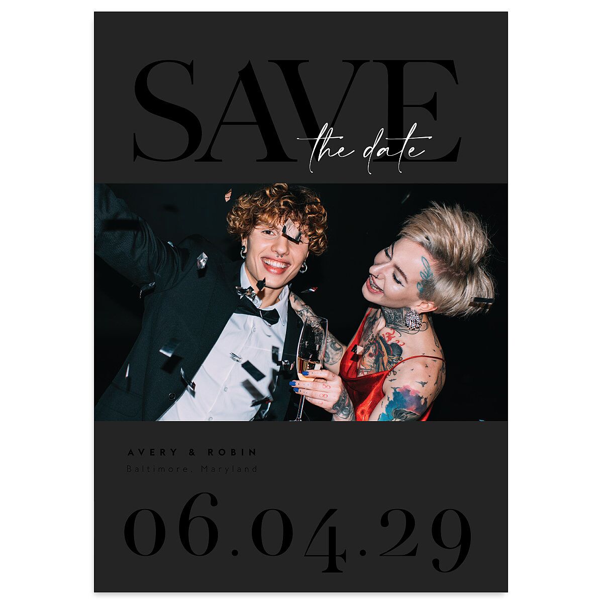 Modern Vow Save The Date Cards