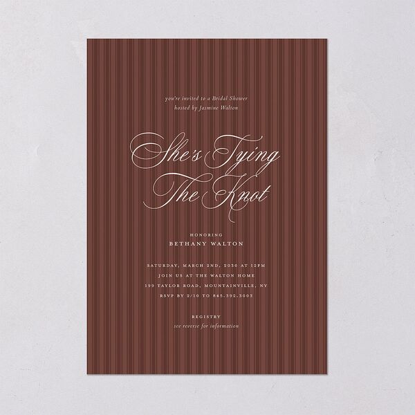 Vintage Oval Monogram Bridal Shower Invitations Merlot Signature Blank Standard