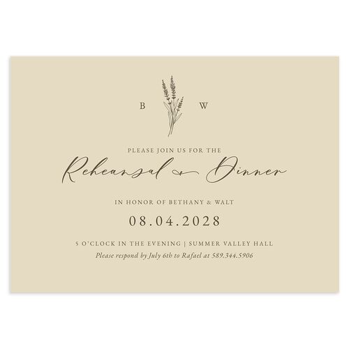 Vintage Lavender Rehearsal Dinner Invitations Falcon Signature Blank Standard