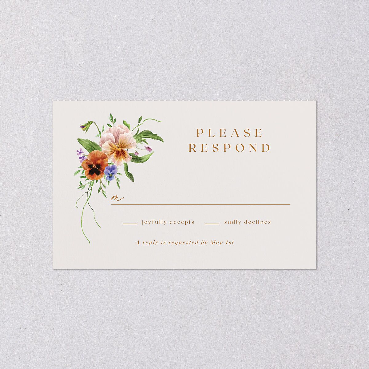 Wild Pansies All-in-One Wedding Invitations — view 4