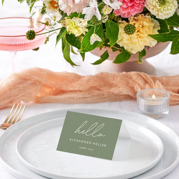 Elegant Heart Place Cards Thyme Signature