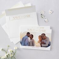 Ankara Print Save the Date Cards Gold Marigold Signature smooth Blank No Standard