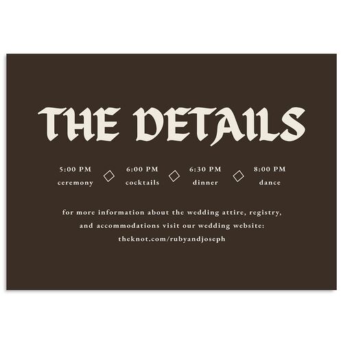 Gothic Fantasy Photo Itinerary Cards Sepia Signature Standard