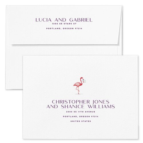 Meet Us In Miami Wedding Invitation Envelopes Orchid Kraft Return Address Standard Signature