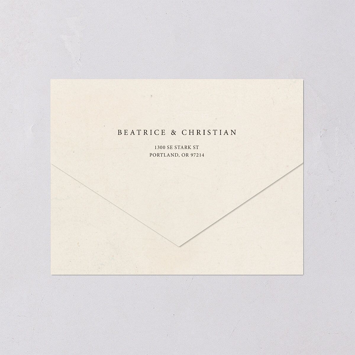 Medieval Renaissance All-in-One Wedding Invitations Moss Signature Light Both Recipient and Return Addresses No
