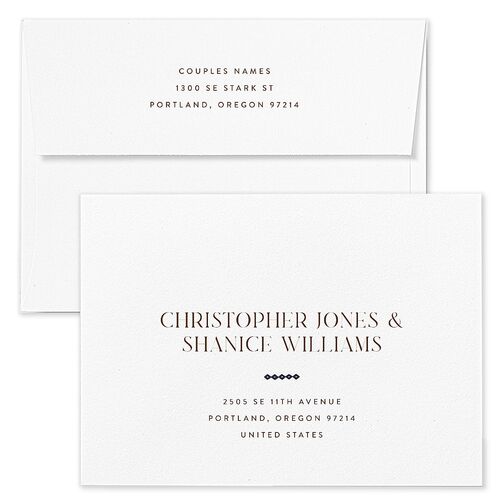 Western Tapestry Save The Date Card Envelopes Terracotta Chocolate Recipient Address Signature Standard