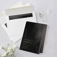 Modern Canvas Wedding Invitations Midnight Signature Blank No