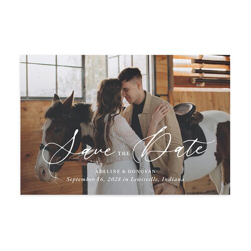 Farmhouse Lights Save the Date Postcards Moody Blue