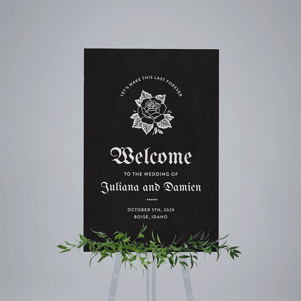 Moody Gothic Rose Standard Welcome Sign Large Midnight Standard Indoor Foam Core L Welcome