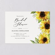 Rustic Sunflower Bridal Shower Invitations Solar Power Signature Blank Standard