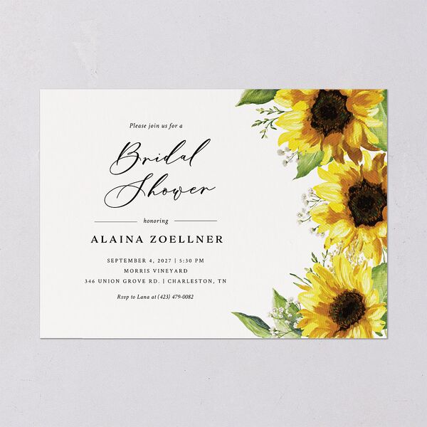 Rustic Sunflower Bridal Shower Invitations Solar Power Signature Blank Standard