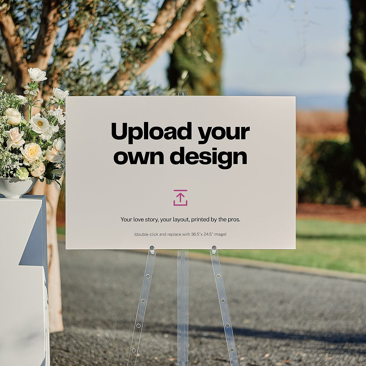 Upload Your Own Design Landscape 24"x36" Seating Chart Pure White Standard Indoor Foam Core L Seating