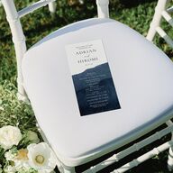 Layered Watercolor Wedding Programs Navy Signature