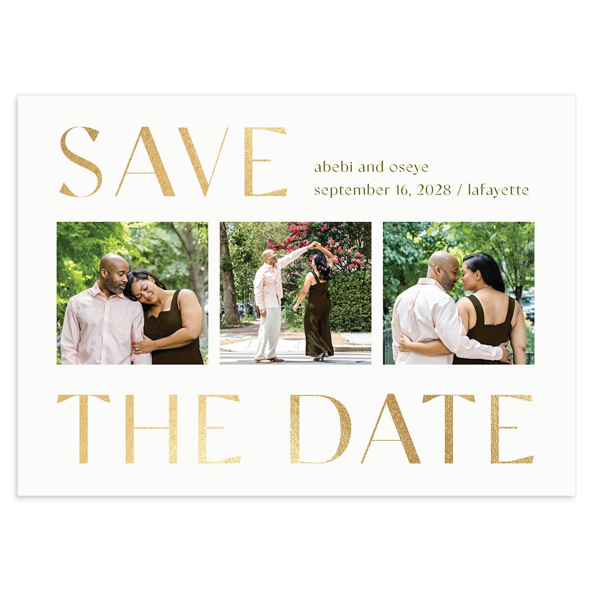 Gilded Sahara Pattern Save the Date Cards