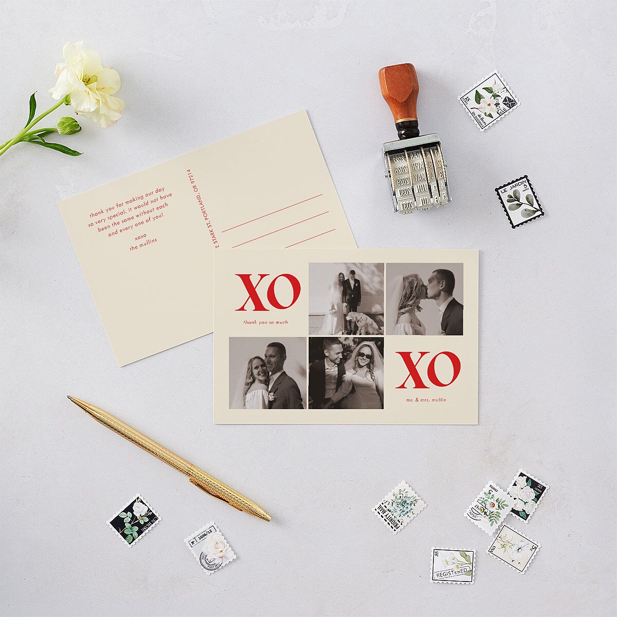Bold Year Photo Series Thank You Postcards Candy Pink