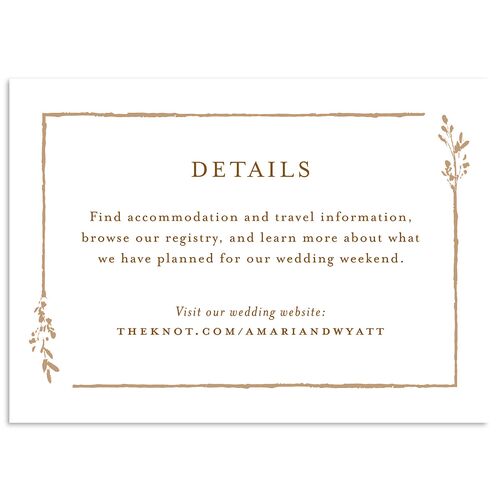 Rustic Branch Frame Wedding Event Detail Cards Walnut Signature Standard