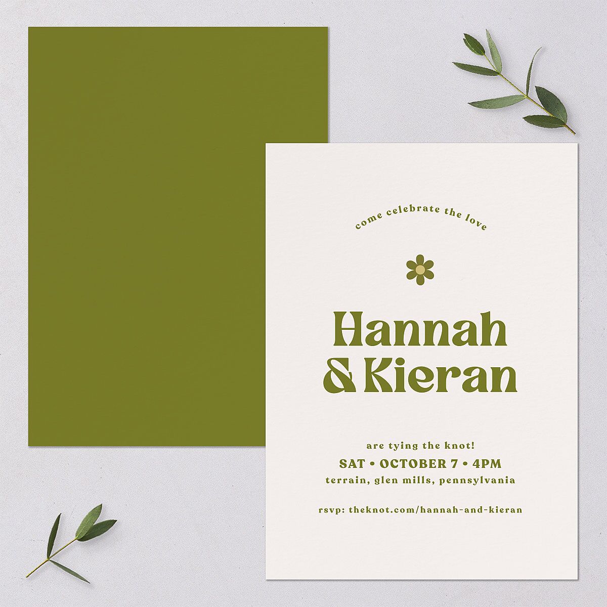 Simple Retro Daisy Wedding Invitations Meadow Signature Blank No Standard