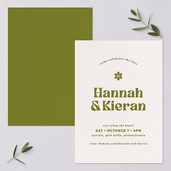 Simple Retro Daisy Wedding Invitations Meadow Signature Blank No Standard