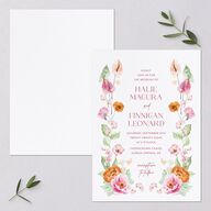 Whimsical Maximalist Floral Wedding Invitations Mulberry Signature Blank No Standard