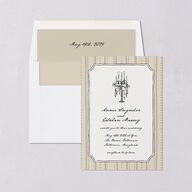 Vintage Candelabra with Bow Envelope Liners Bisque Standard