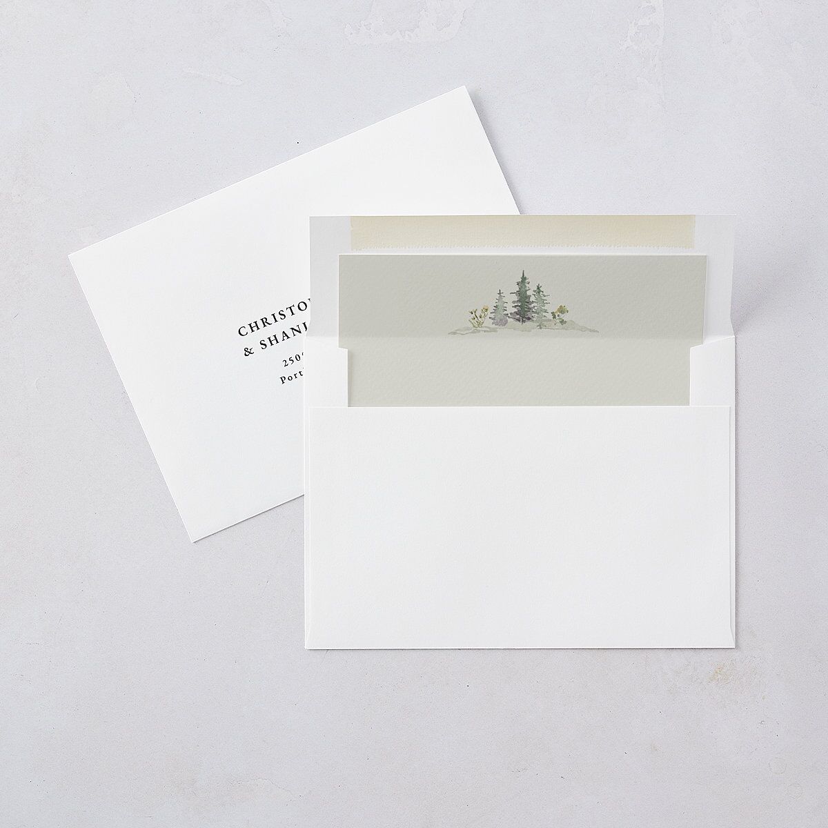 Elegant Mountain Border Envelope Liners Meadow Standard
