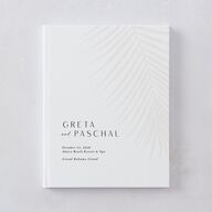 Lavish Palm Wedding Guest Book Pure White
