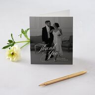 Classic Script Photo Thank You Cards Regency Blue