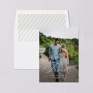 Classic Calligraphy Save The Date Cards Licorice Signature smooth Blank No Standard