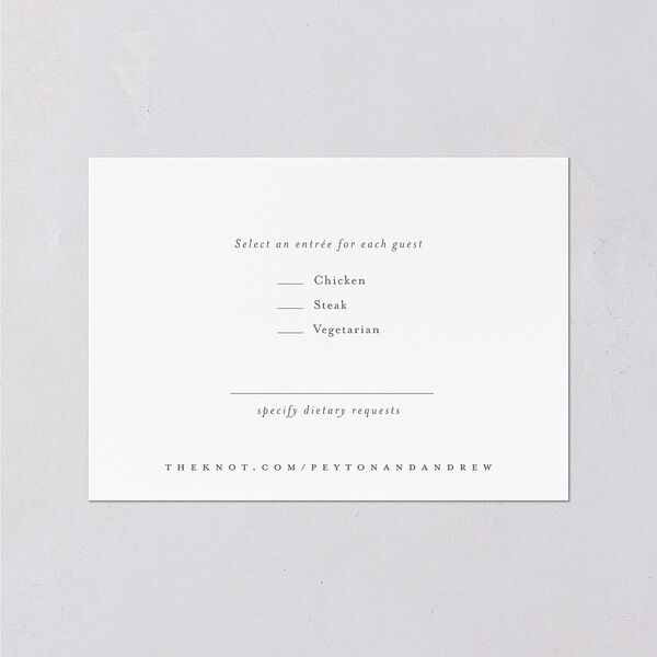 Greenery Laurel Foil Wedding Response Cards Thyme Gold Signature Standard