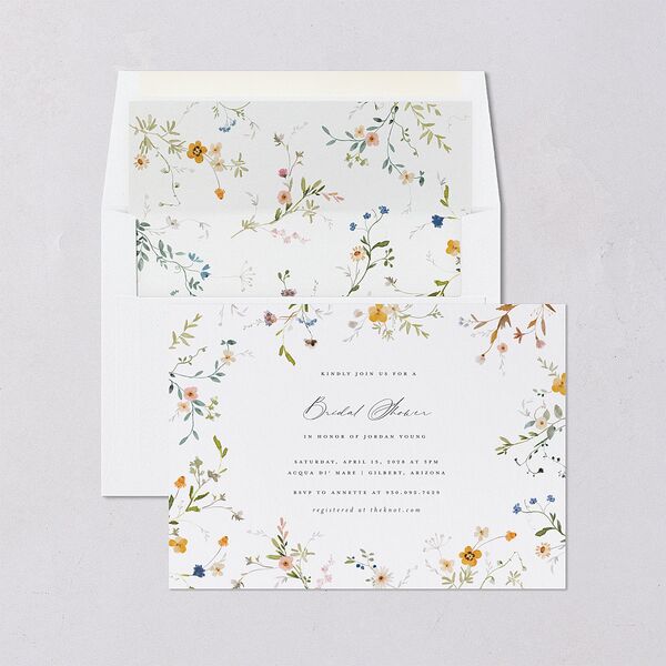 Dainty Wildflowers Bridal Shower Invitations Sunflower Signature Blank Standard