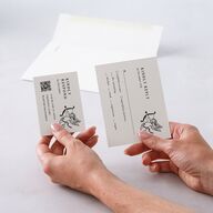 Hand Drawn Vintage Locket QR Code RSVP Cards Linen Signature Standard