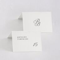 Vintage Script Place Cards Pure White Signature