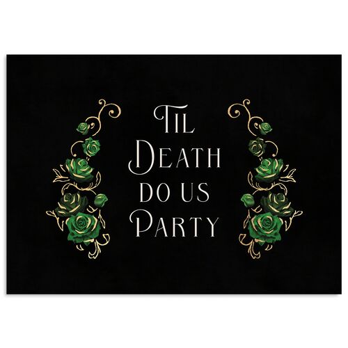 Gothic Gate Foil Wedding Response Cards Gold Green Apple Signature Standard
