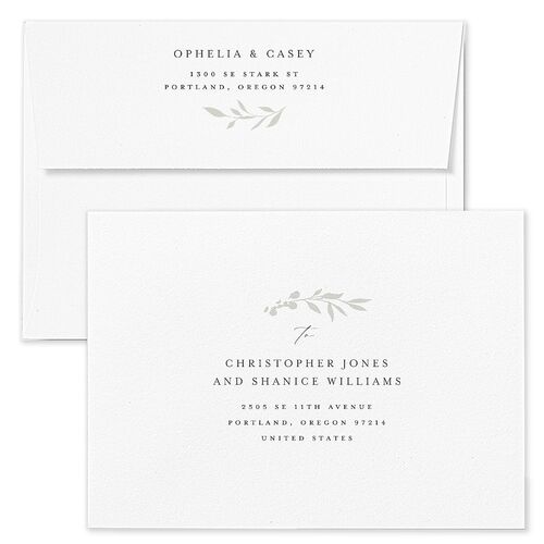 Stefana Crowns Save The Date Card Envelopes White Champagne Both Recipient and Return Addresses Signature Standard