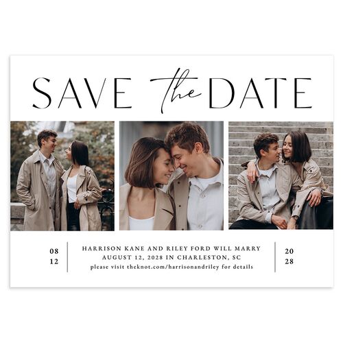 Film Strip Save The Date Cards Pure White Signature smooth Blank No Standard