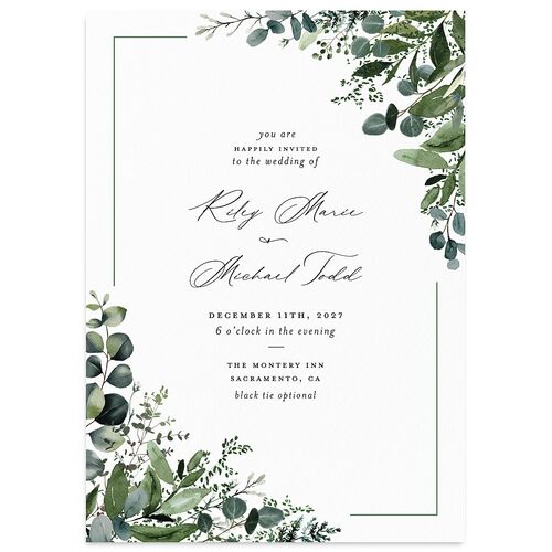 Gorgeous Greenery Wedding Invitations Thyme Signature Blank No Standard