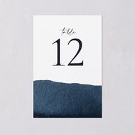 Layered Watercolor Table Numbers Navy Signature