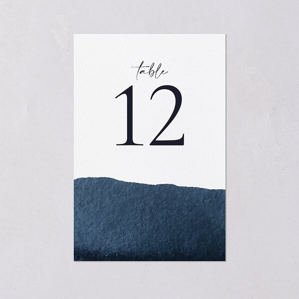 Layered Watercolor Table Numbers Navy Signature