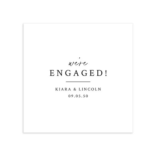 Captured Love Engagement Party Cocktail Napkins Pure White Napkin Uncoined