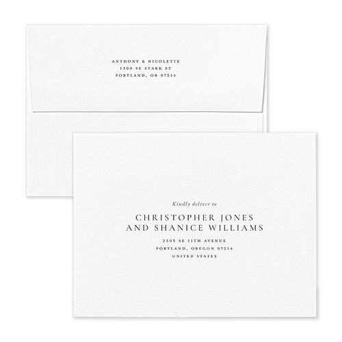Elegant Photo Monogram Save the Date Magnet Envelopes Navy Terracotta Return Address Signature Standard