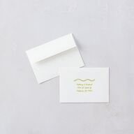 Modern Hand Drawn Wavy Frame Wedding Response Cards Chartreuse Signature Standard